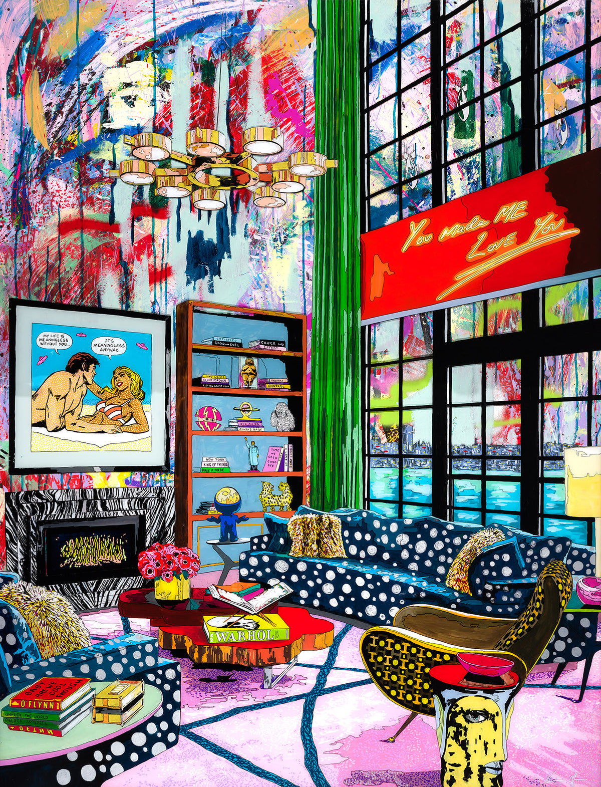 Interior with Emin and Warhol